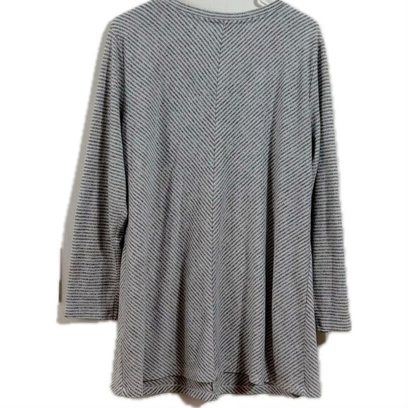 Christopher & Banks Gray Striped Top - Picture 2 of 4